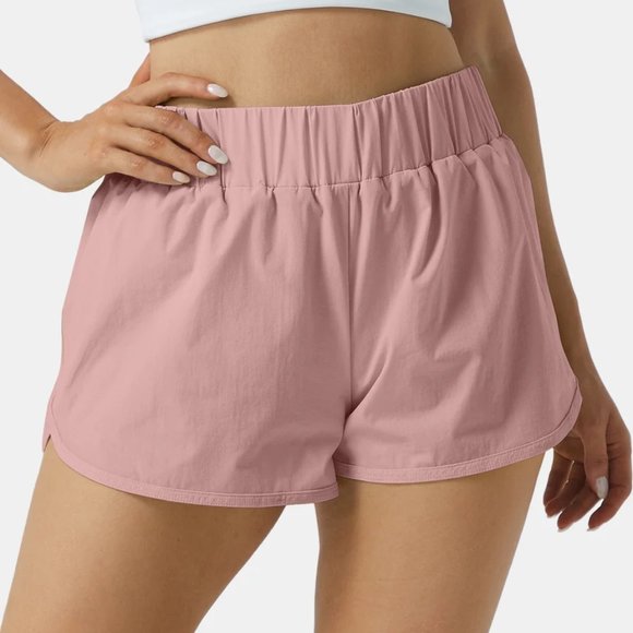 HALARA Pants - NWT HALARA High Waisted Dolphin Hem Casual Shorts 2" Pink Size Small S NEW